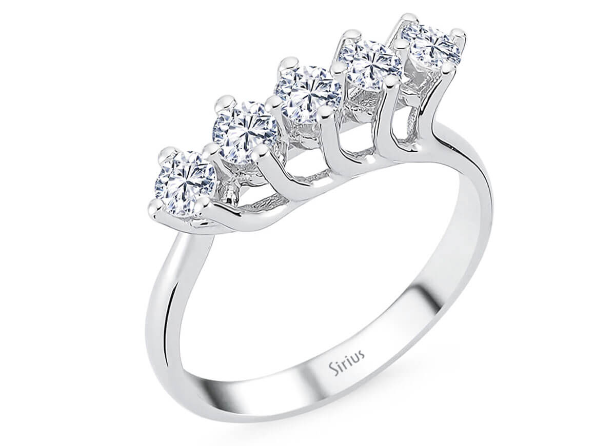 0,70 Carat Diamant 5 Diamanten Allianz - handgefertigter Diamantschmuck aus Feingold | Sirius Diamant