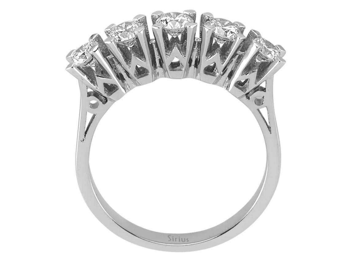 0,92 Karat Diamant 5 Diamanten Allianz - handgefertigter Diamantschmuck aus Feingold | Sirius Diamant