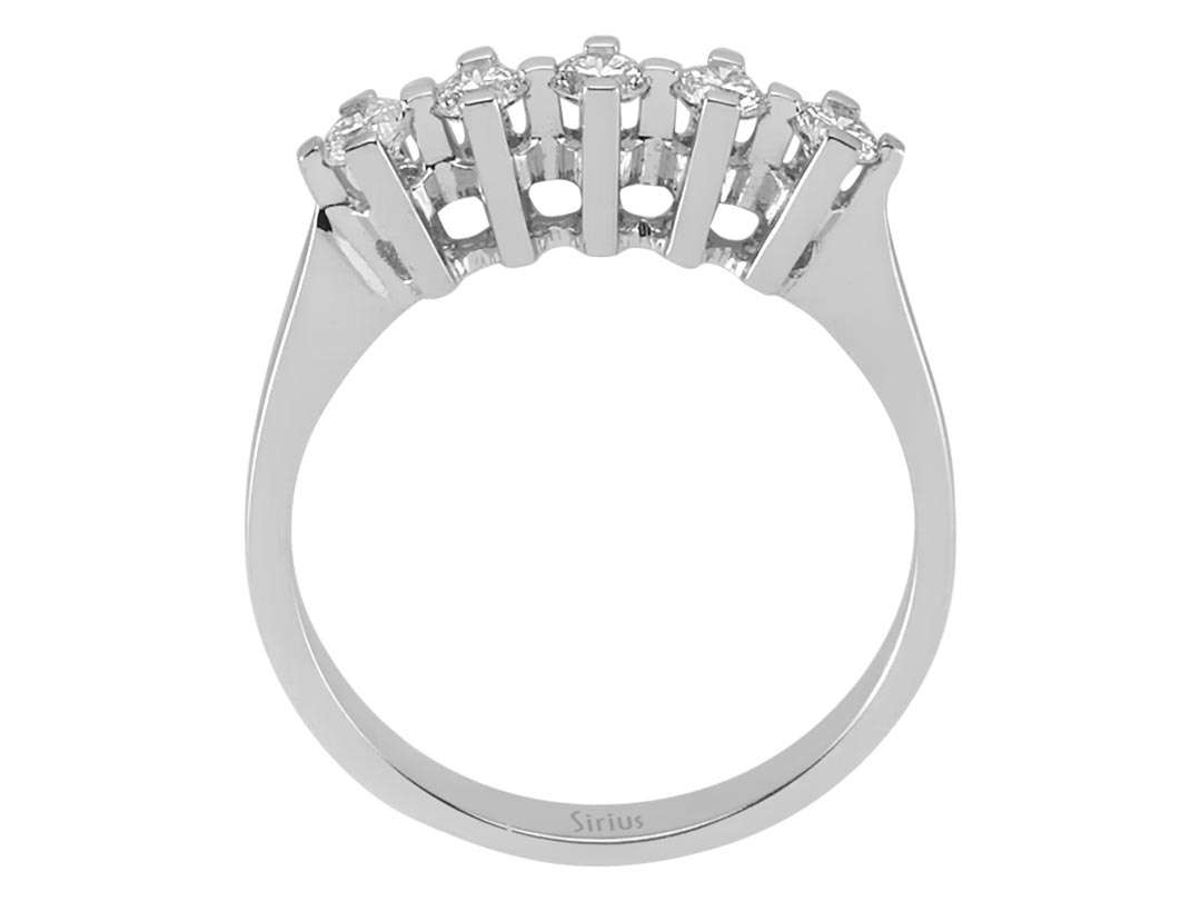 0,43 Karat Diamant 5 Diamanten Allianz - handgefertigter Diamantschmuck aus Feingold | Sirius Diamant