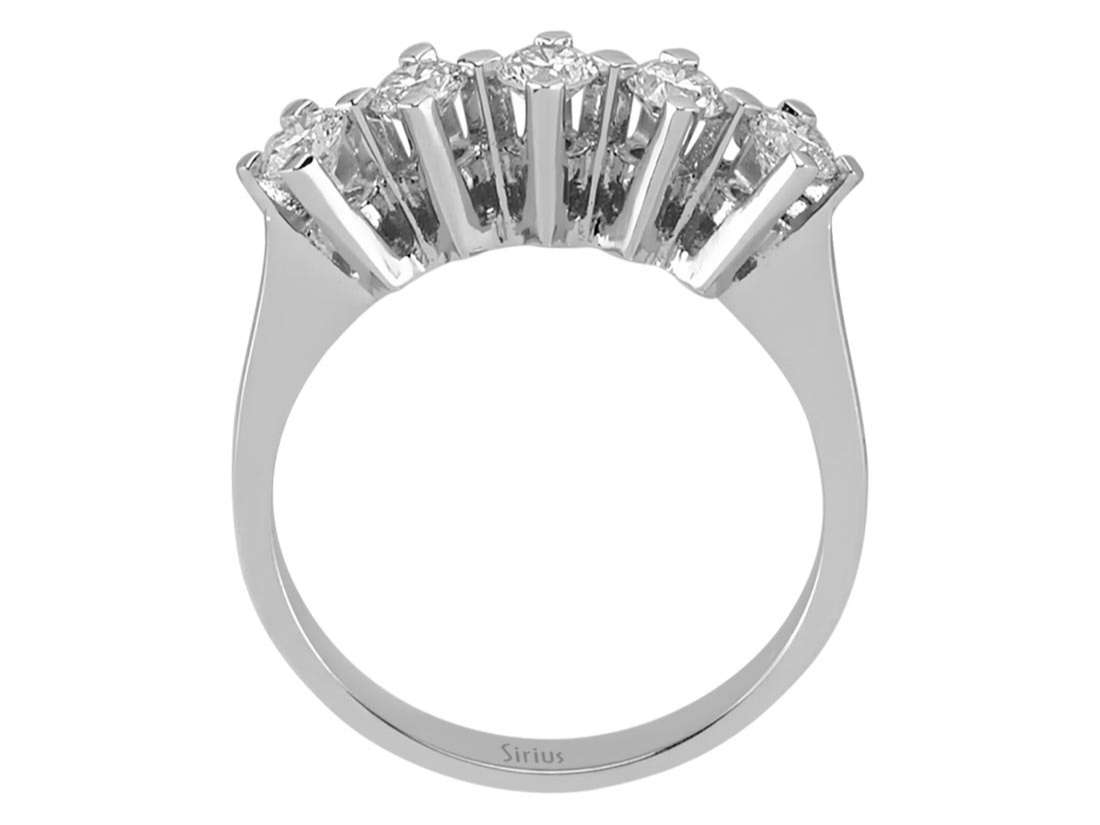 0,61 Karat Diamant 5 Diamanten Allianz - handgefertigter Diamantschmuck aus Feingold | Sirius Diamant