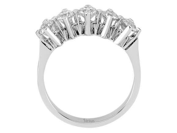 1 Karat Diamant 5 Diamanten Allianz - handgefertigter Diamantschmuck aus Feingold | Sirius Diamant