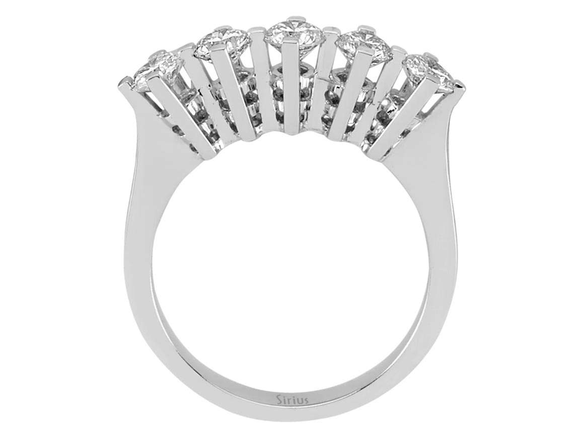 0,94 Karat Diamant 5 Diamanten Allianz - handgefertigter Diamantschmuck aus Feingold | Sirius Diamant