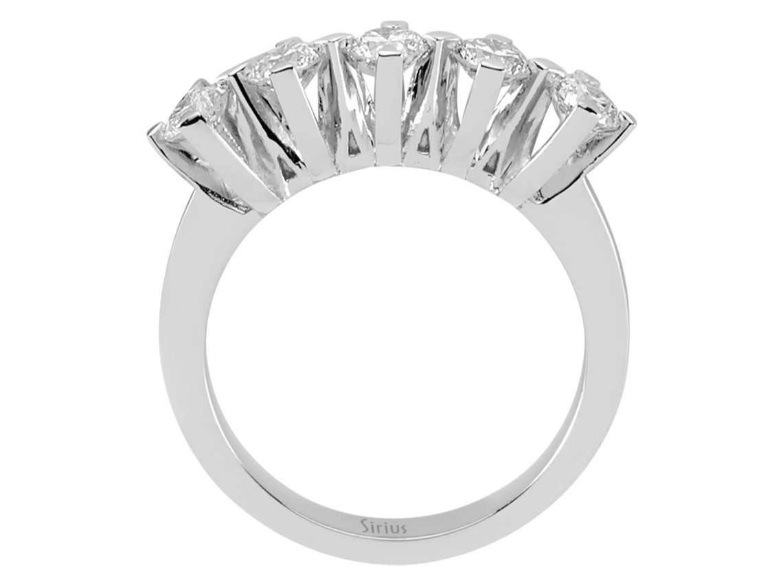 0,90 Karat Diamant 5 Diamanten Allianz - handgefertigter Diamantschmuck aus Feingold | Sirius Diamant