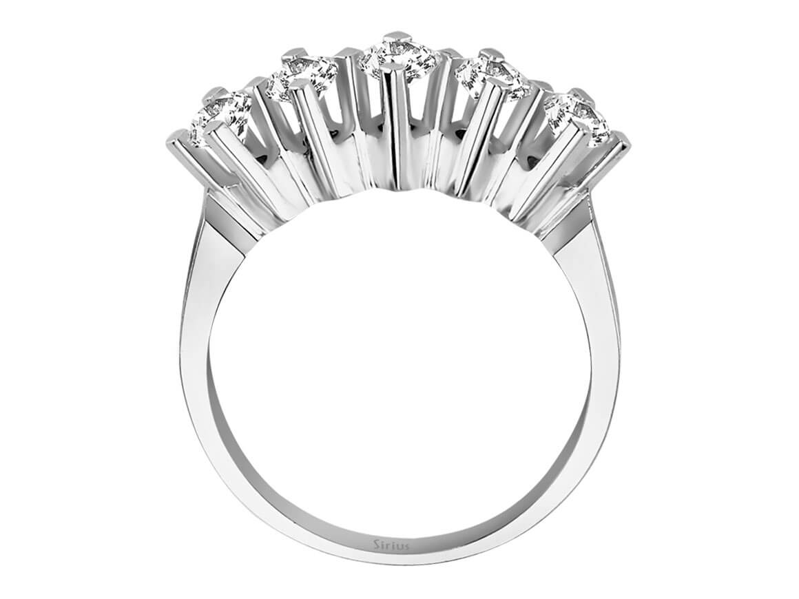 0,89 Karat Diamant 5 Diamanten Allianz - handgefertigter Diamantschmuck aus Feingold | Sirius Diamant