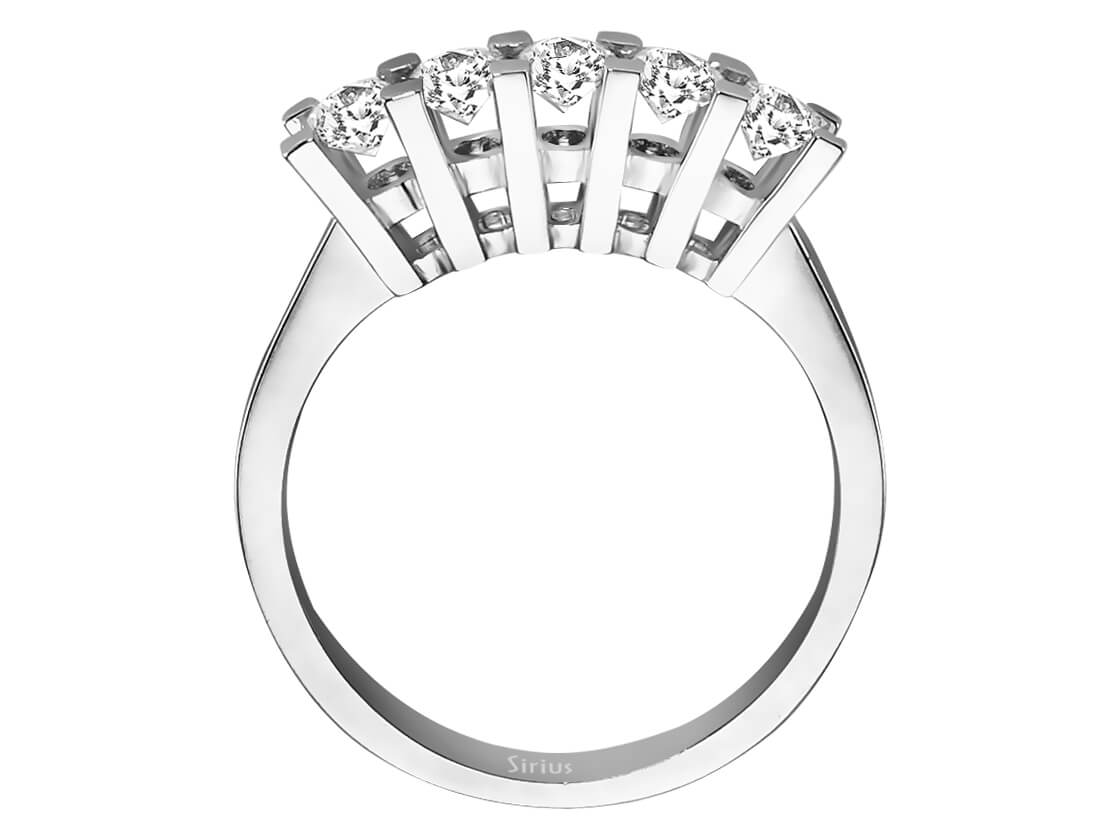 0,84 Karat Diamant 5 Diamanten Allianz - handgefertigter Diamantschmuck aus Feingold | Sirius Diamant