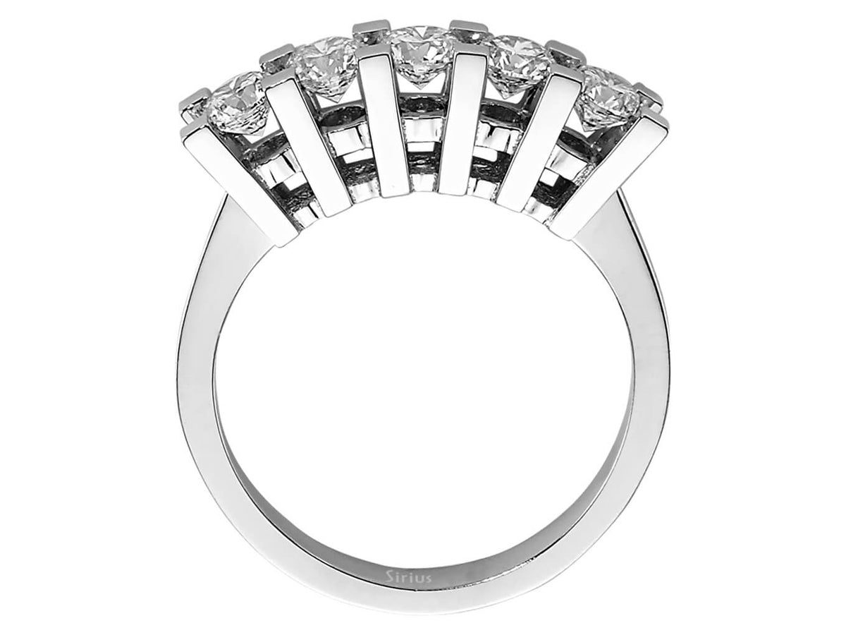 1,18 Karat Diamant 5 Diamanten Allianz - handgefertigter Diamantschmuck aus Feingold | Sirius Diamant