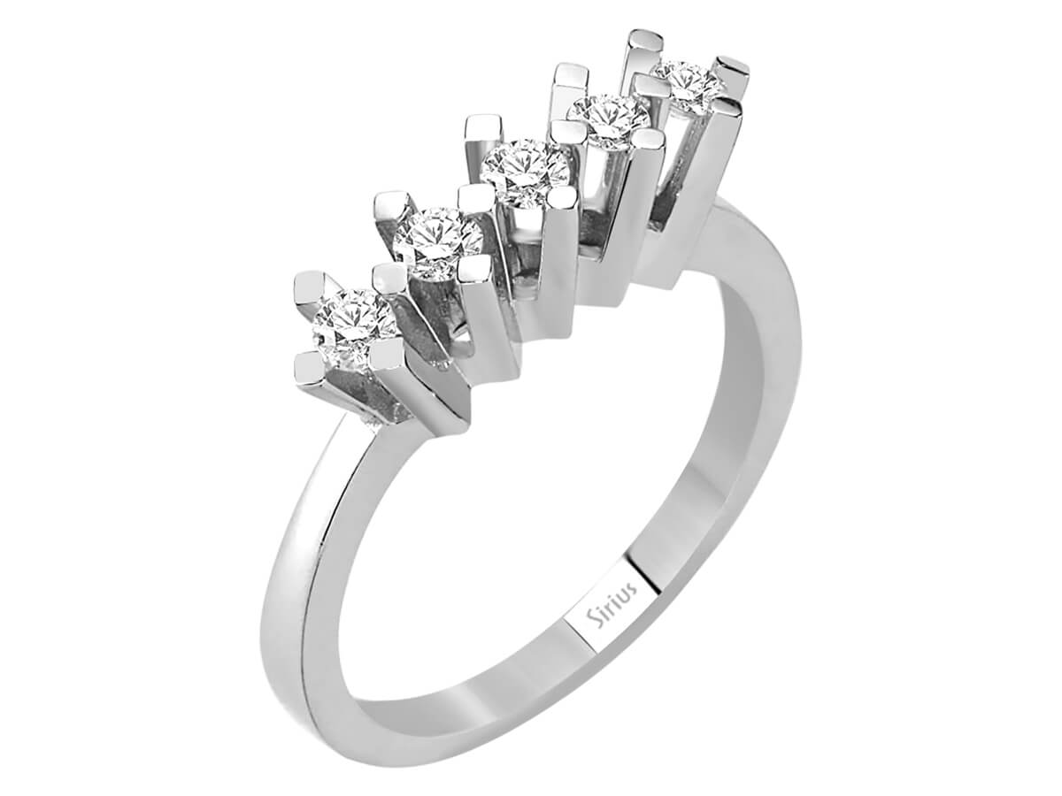 0,37 Karat Diamant 5 Diamanten Allianz – handgefertigter Diamantschmuck aus Feingold | Sirius Diamant
