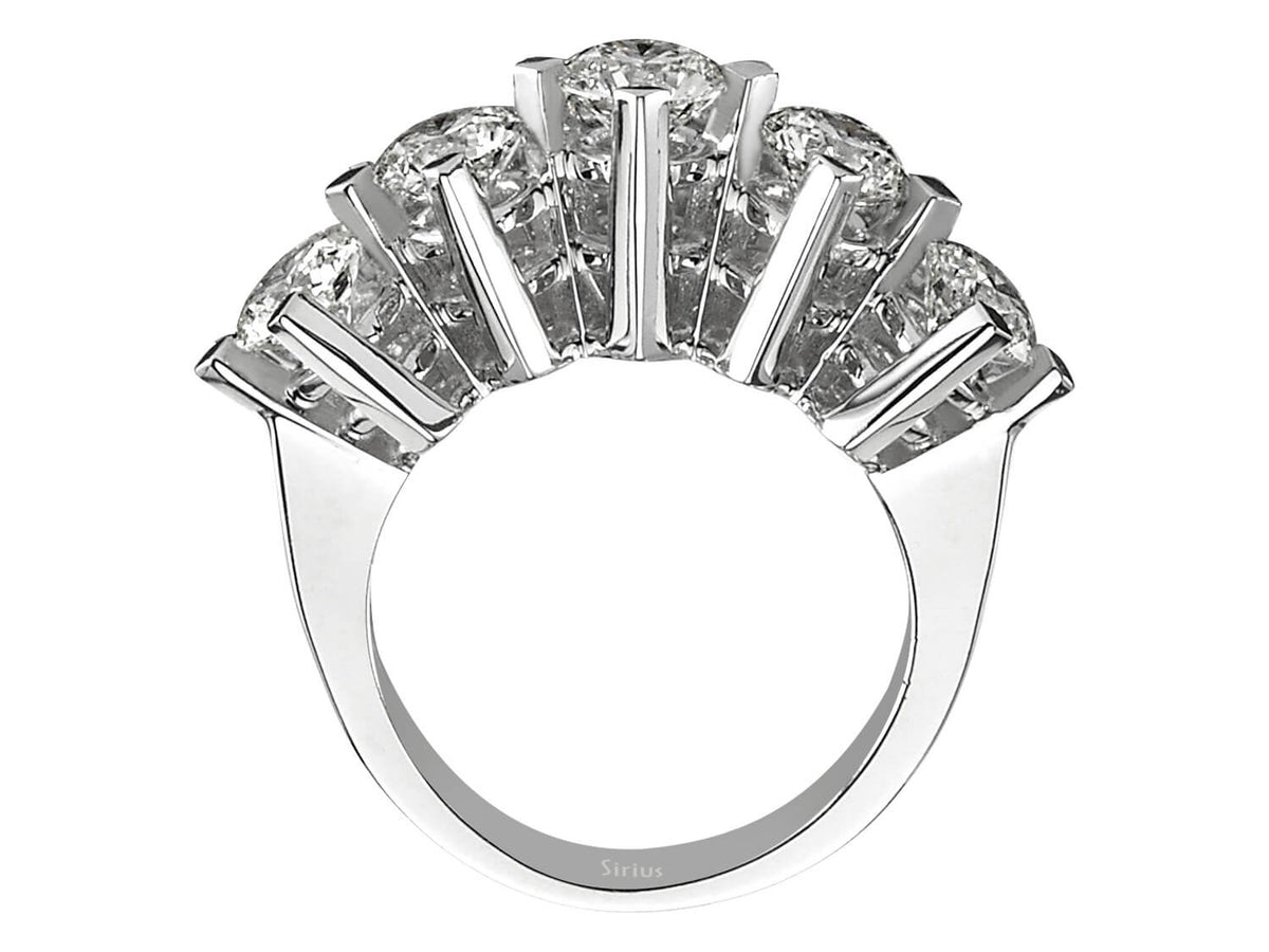 2,37 Carat 5 Diamanten Allianz - handgefertigter Diamantschmuck aus Feingold | Sirius Diamant