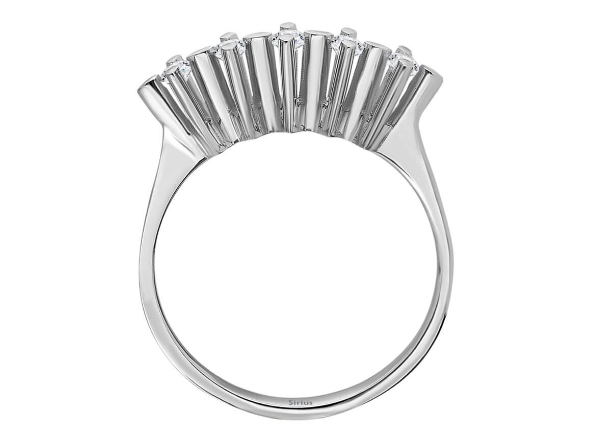 0,15 Carat  5 Diamanten Allianz - handgefertigter Diamantschmuck aus Feingold | Sirius Diamant