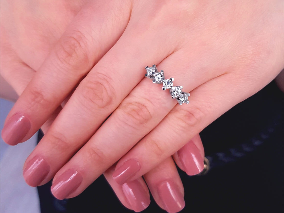 1,00 Carat Diamant 5 Diamanten Allianz