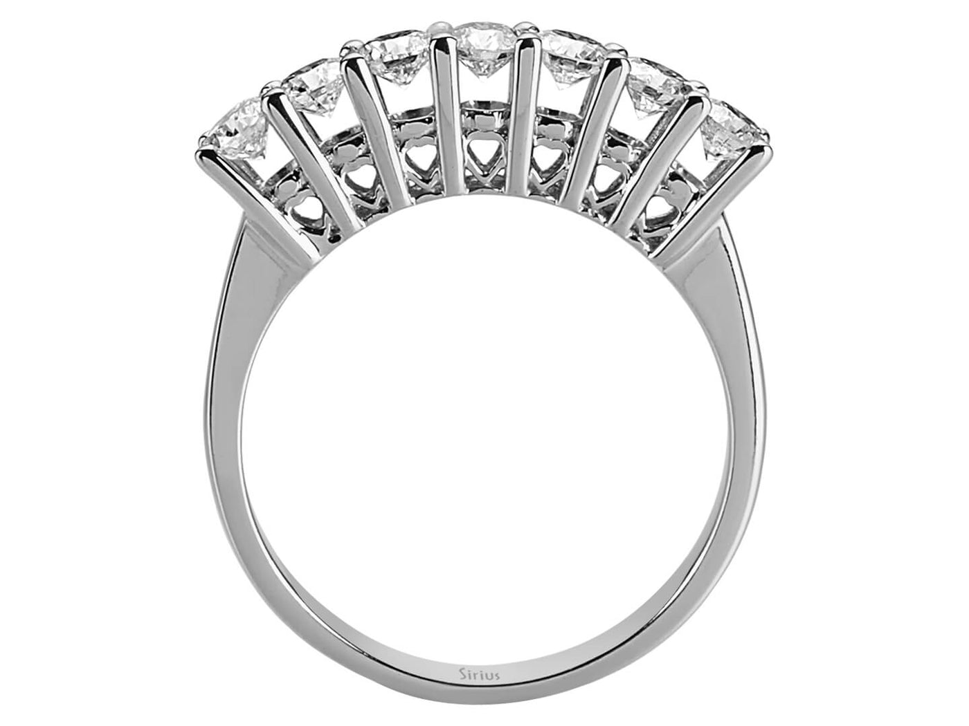 0.95 carat diamond 7 stone alliance in 585 14 K white gold