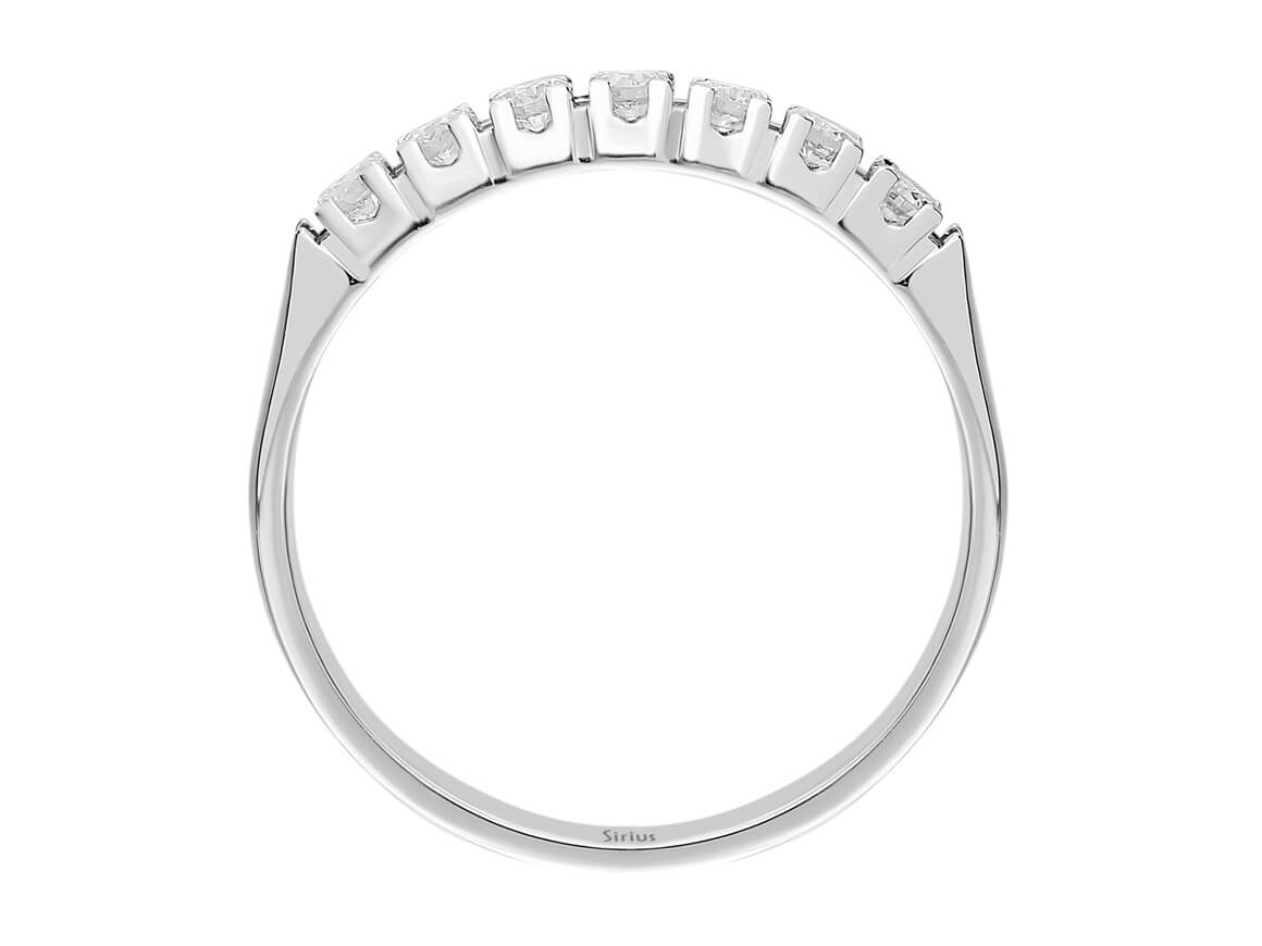 0,33 Carat 7 Diamanten Allianz in 14 K - handgefertigter Diamantschmuck aus Feingold | Sirius Diamant