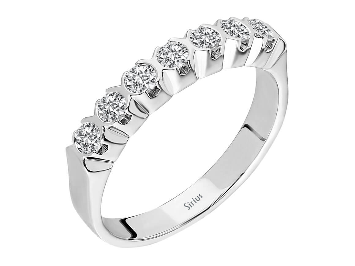 0,53 Karat Diamant 7 Diamanten Allianz - handgefertigter Diamantschmuck aus Feingold | Sirius Diamant