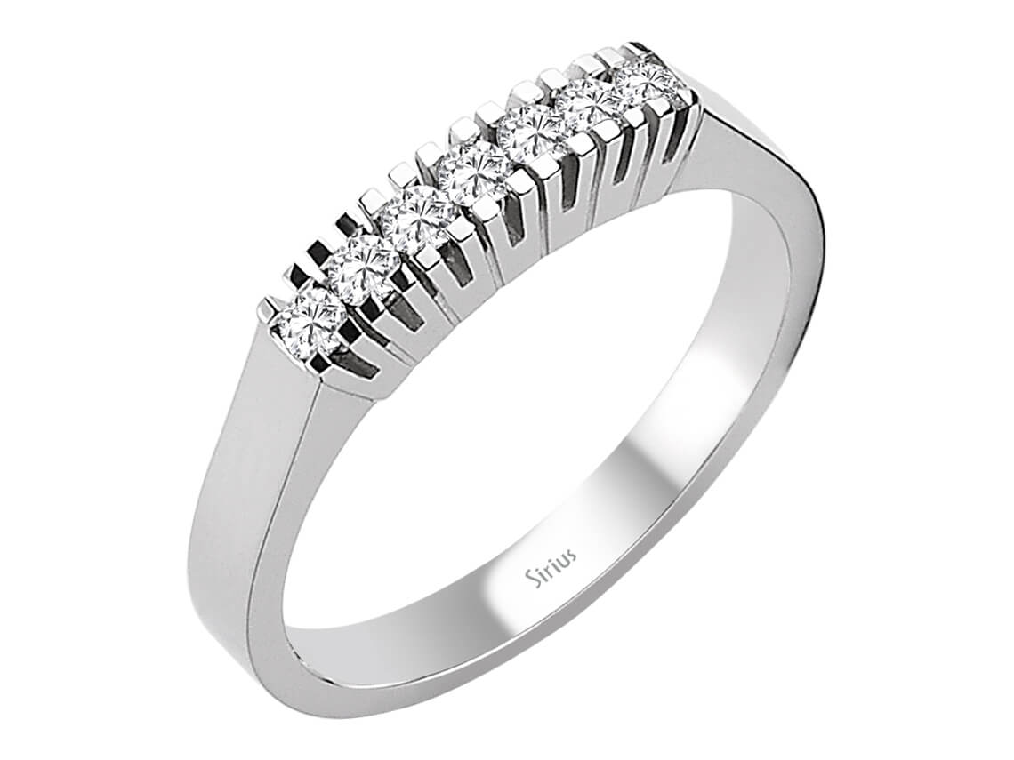 0,21 Karat Diamant 7 Diamanten Allianz - handgefertigter Diamantschmuck aus Feingold | Sirius Diamant