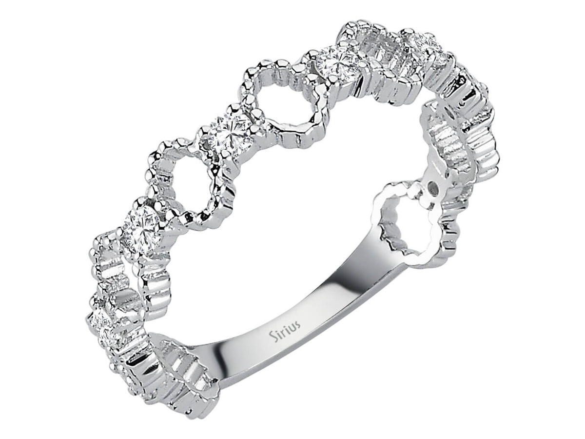 Diamant 8 Stein Zyklische Ring - handgefertigter Diamantschmuck aus Feingold | Sirius Diamant