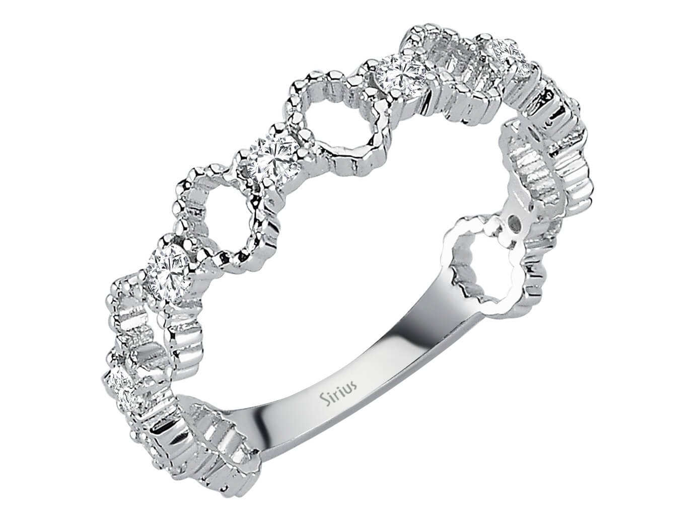 Diamond 8 Stone Cyclic Ring