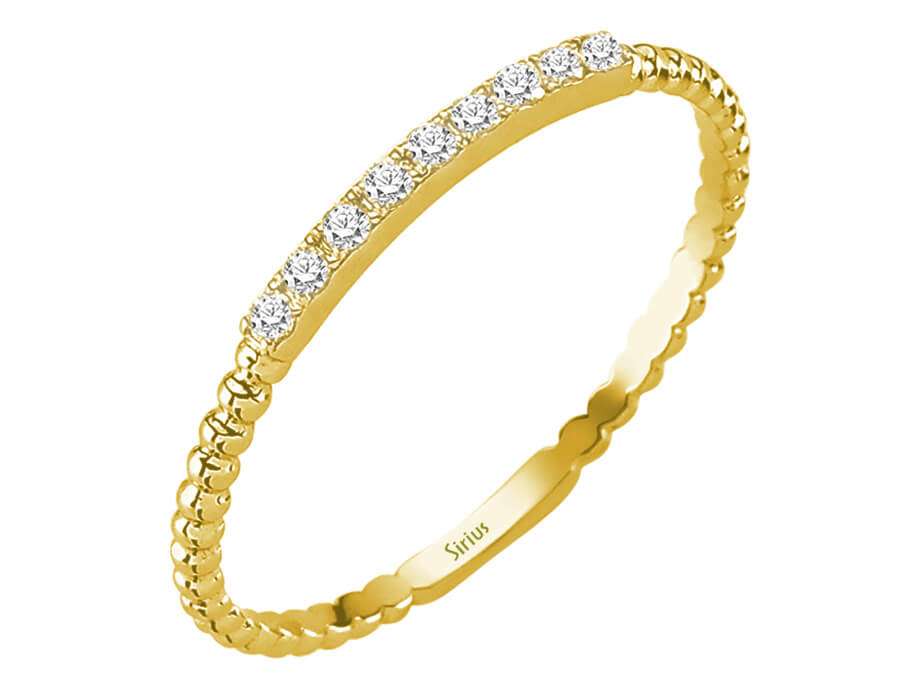 0,09 Karat Diamant 9 Stein Allianz in 333er 8K Gelbgold - handgefertigter Diamantschmuck aus Feingold | Sirius Diamant