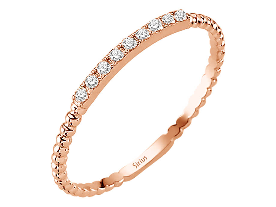 0,09 Karat Diamant 9 Stein Allianz in 333er 8 K Rotgold - handgefertigter Diamantschmuck aus Feingold | Sirius Diamant