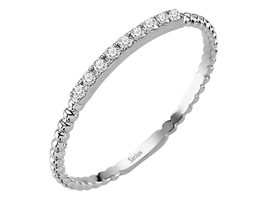 0,09 Karat Diamant 9 Stein Allianz in 333er 8 K Weißgold - handgefertigter Diamantschmuck aus Feingold | Sirius Diamant