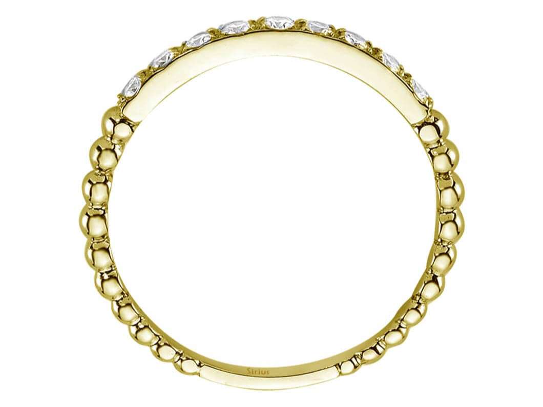 Alliance de neuf diamants de 0,19 carat en or jaune 14 carats