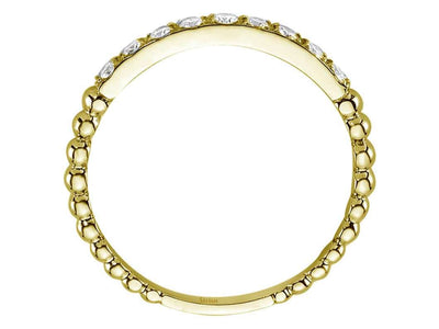 Alliance de neuf diamants de 0,19 carat en or jaune 14 carats