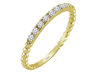 Alliance de neuf diamants de 0,19 carat en or jaune 14 carats