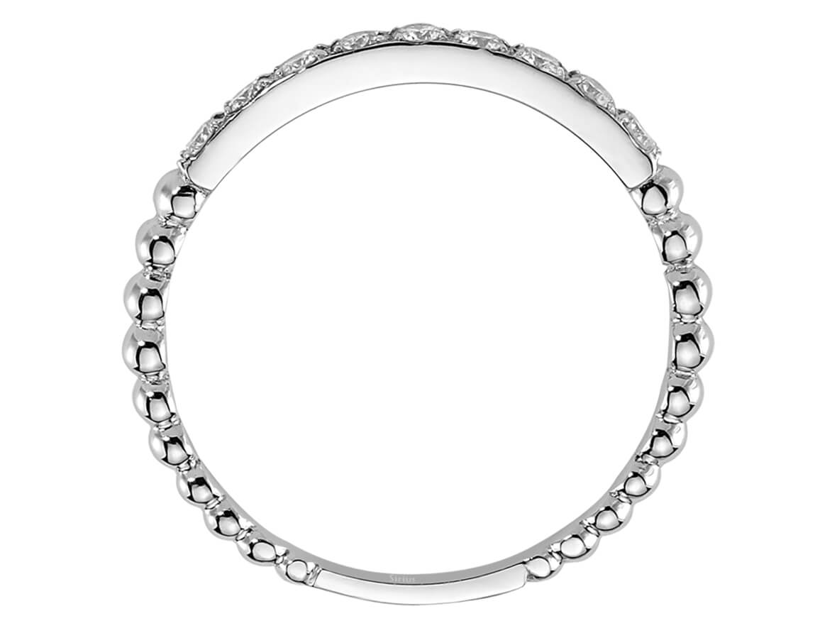 Alliance de neuf diamants de 0,19 carat en or blanc 14 carats