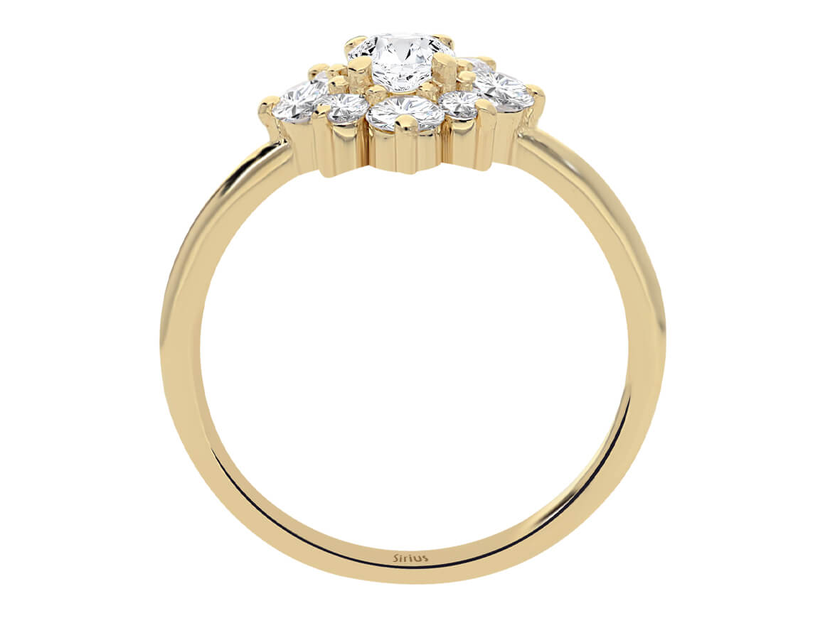 Diamant-Azalea-Ring – handgefertigter Diamantschmuck aus Feingold | Sirius Diamant