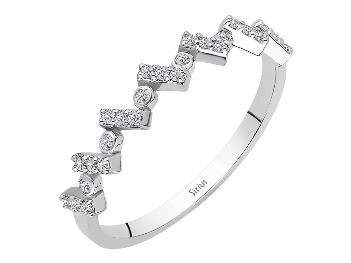 Diamant Aesta halbrund Allianz - handgefertigter Diamantschmuck aus Feingold | Sirius Diamant