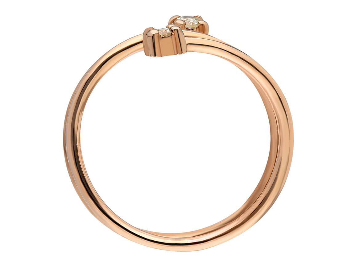 Modern Spirale Agna Ring - handgefertigter Diamantschmuck aus Feingold | Sirius Diamant