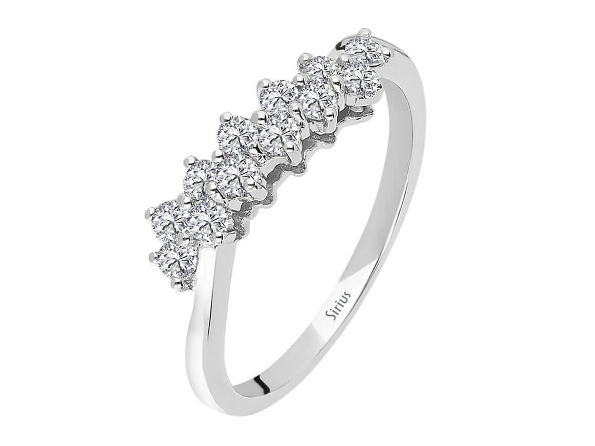 Diamant Halbrundum Allianz - handgefertigter Diamantschmuck aus Feingold | Sirius Diamant