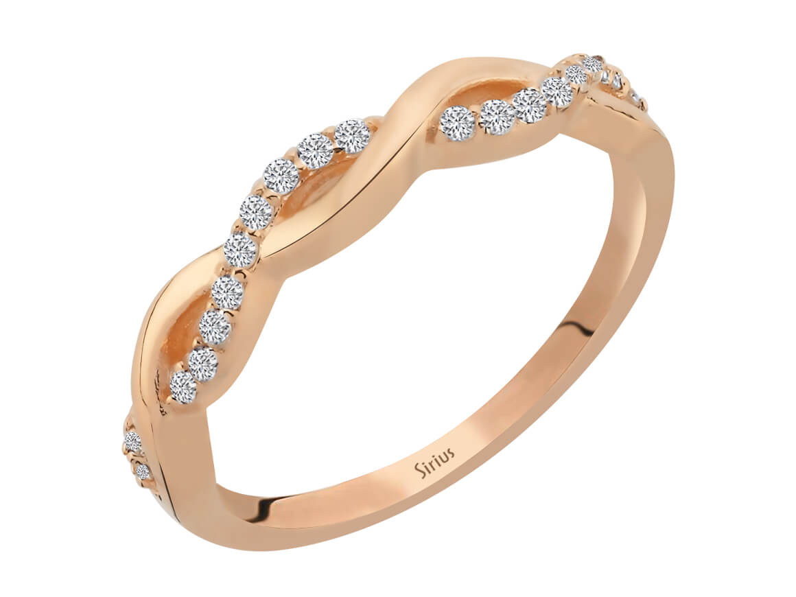 Diamant Alessandra Halbrunder Ring - handgefertigter Diamantschmuck aus Feingold | Sirius Diamant
