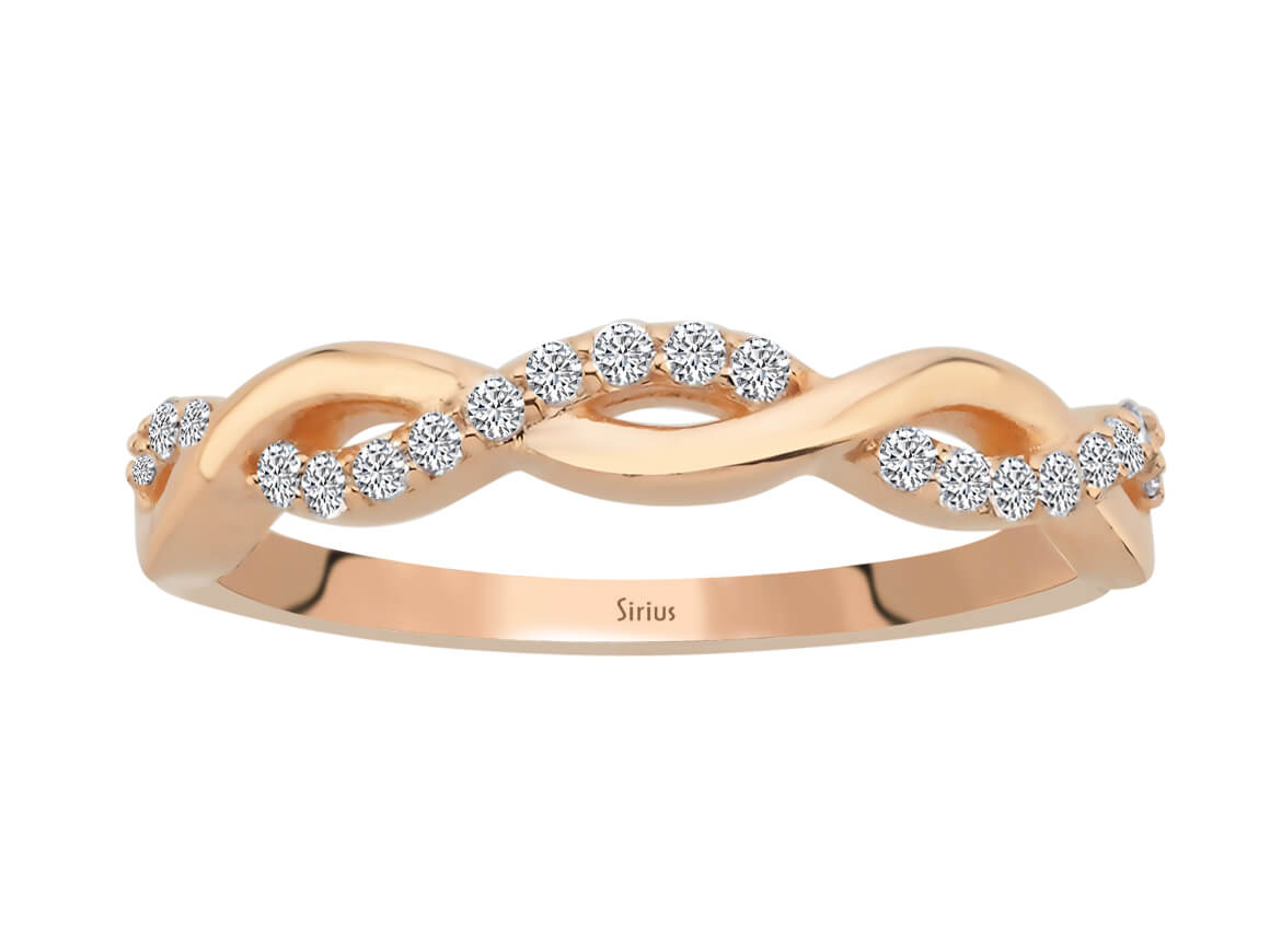 Diamant Alessandra Halbrunder Ring - handgefertigter Diamantschmuck aus Feingold | Sirius Diamant