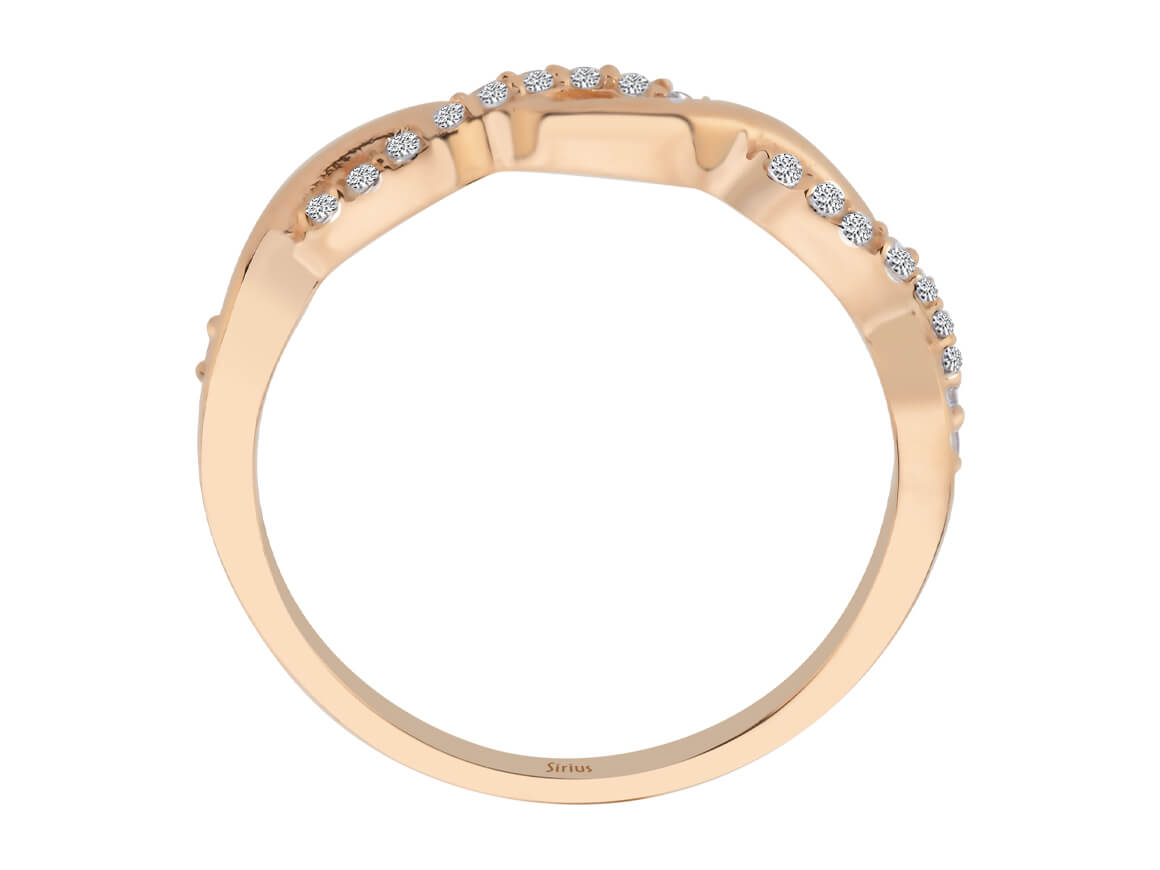 Diamant Alessandra Halbrunder Ring - handgefertigter Diamantschmuck aus Feingold | Sirius Diamant