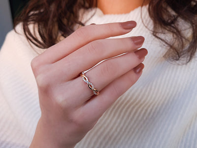 Diamond Alessandra Half-Round Ring