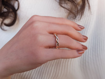 Diamond Alessandra Half-Round Ring