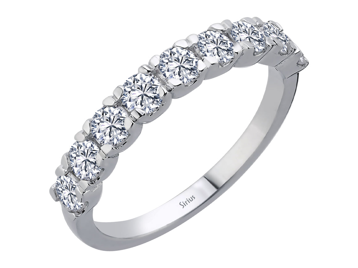 Halrund Diamanten Ring - handgefertigter Diamantschmuck aus Feingold | Sirius Diamant