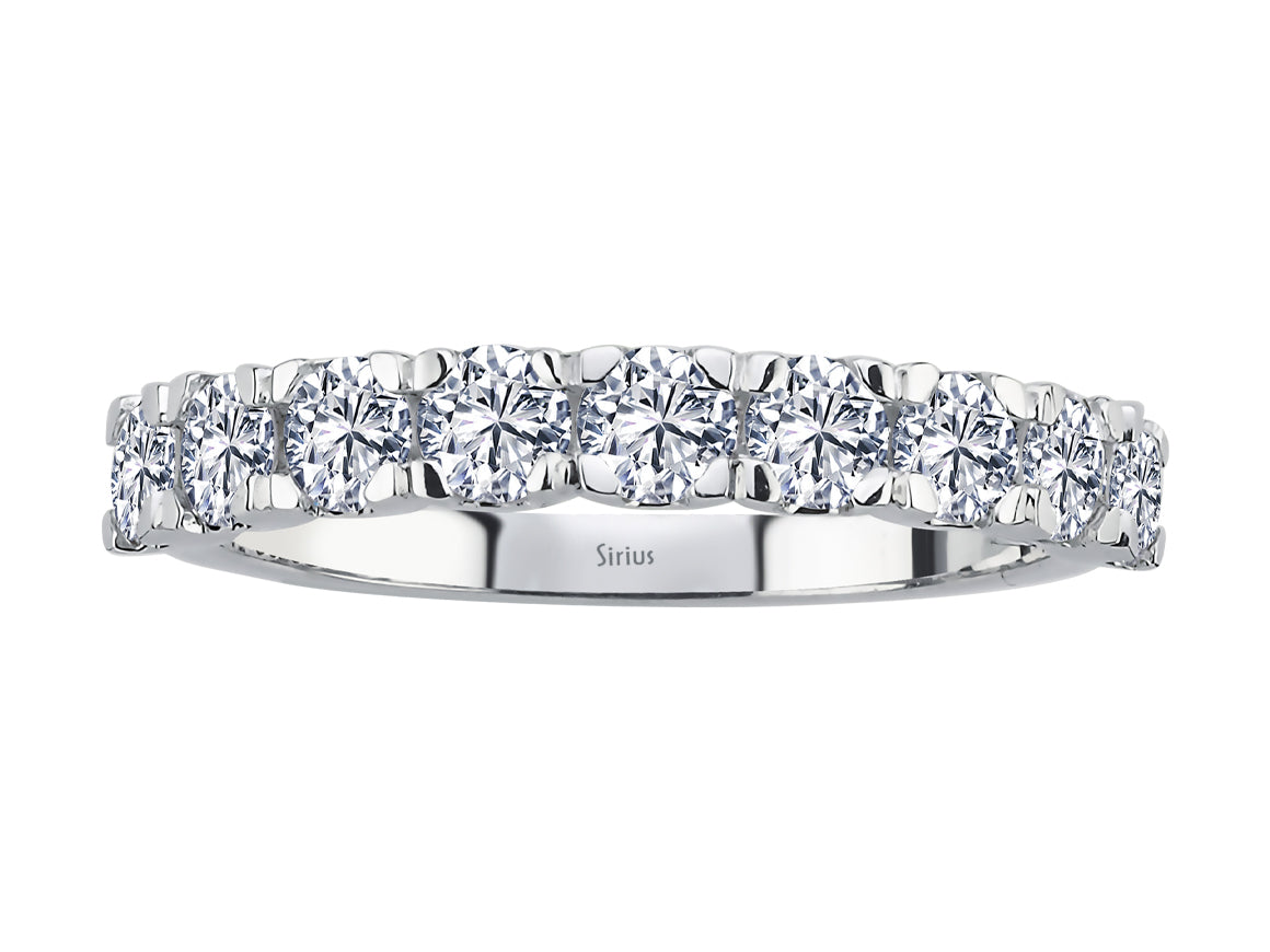 Halrund Diamanten Ring - handgefertigter Diamantschmuck aus Feingold | Sirius Diamant