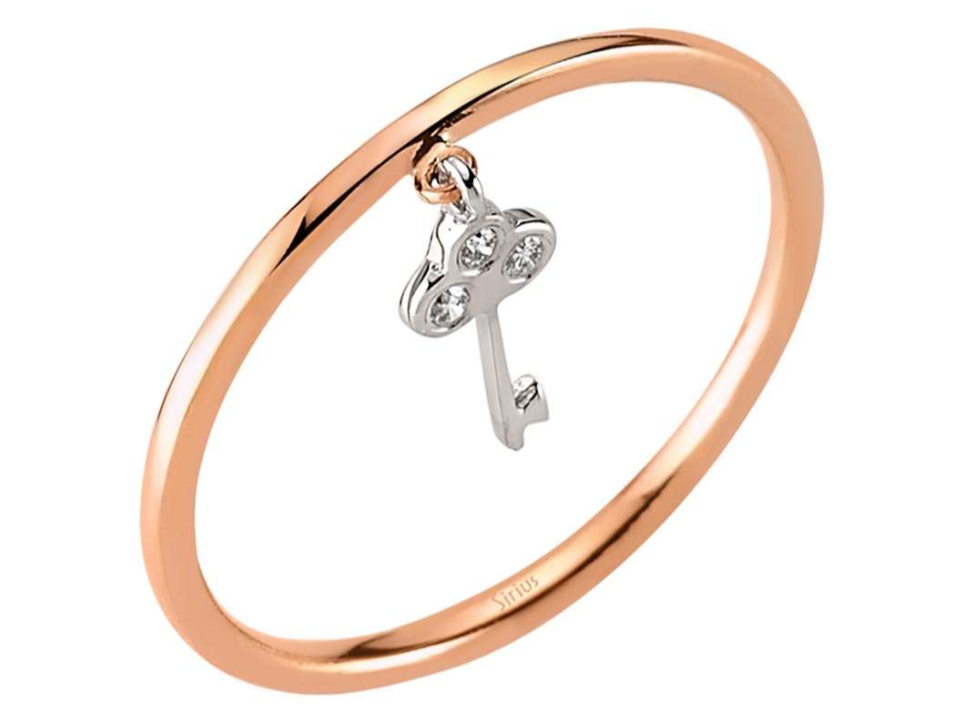 Diamant Schlüssel Ring - handgefertigter Diamantschmuck aus Feingold | Sirius Diamant