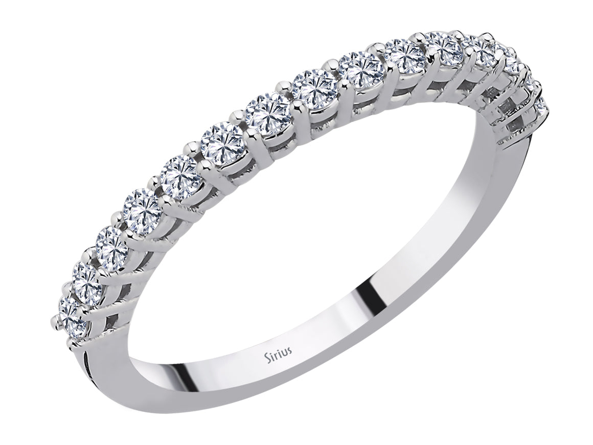 Aria Due-Halbrundring mit Diamanten - handgefertigter Diamantschmuck aus Feingold | Sirius Diamant