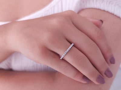 Bague demi-ronde Aria Due avec diamants