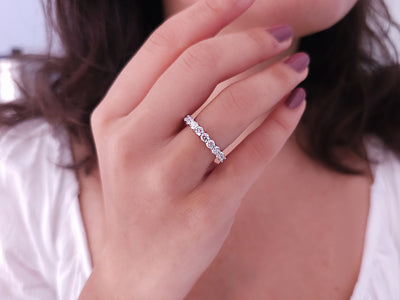 Aria Sei half-round ring with diamonds