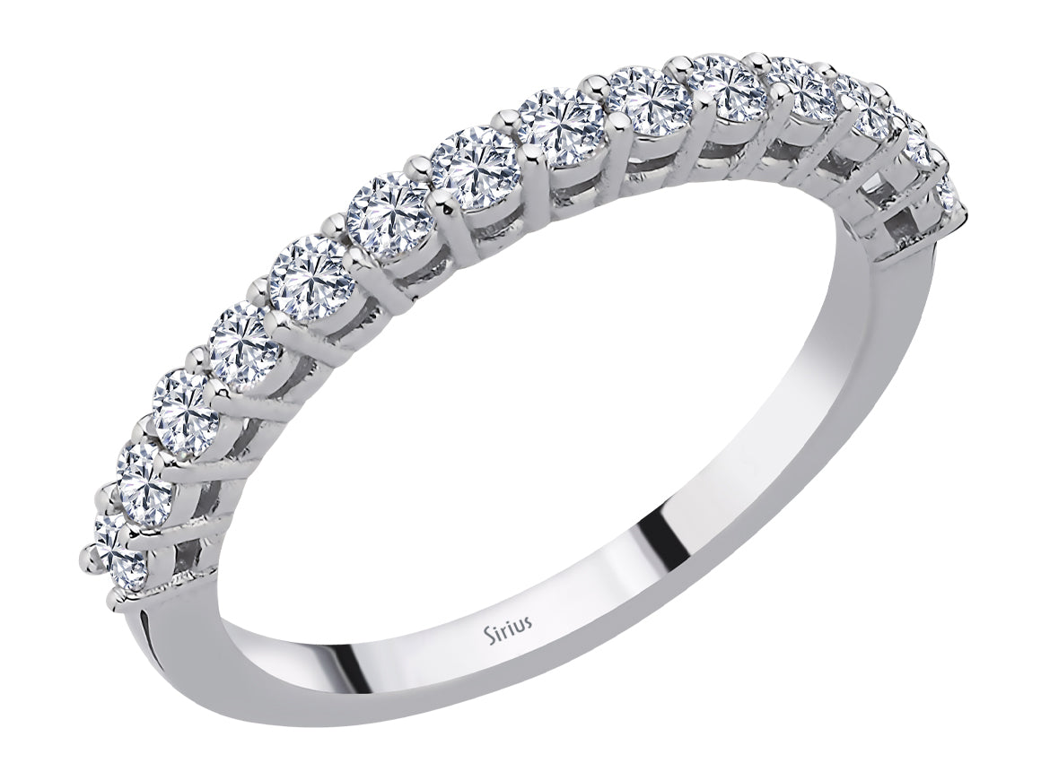 Aria Tre half-round ring with diamonds