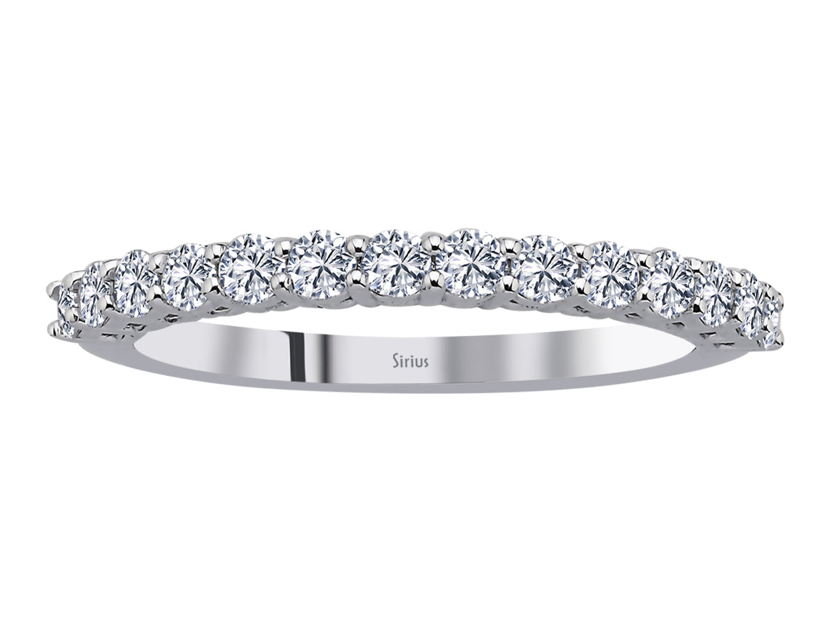 Aria Tre half-round ring with diamonds
