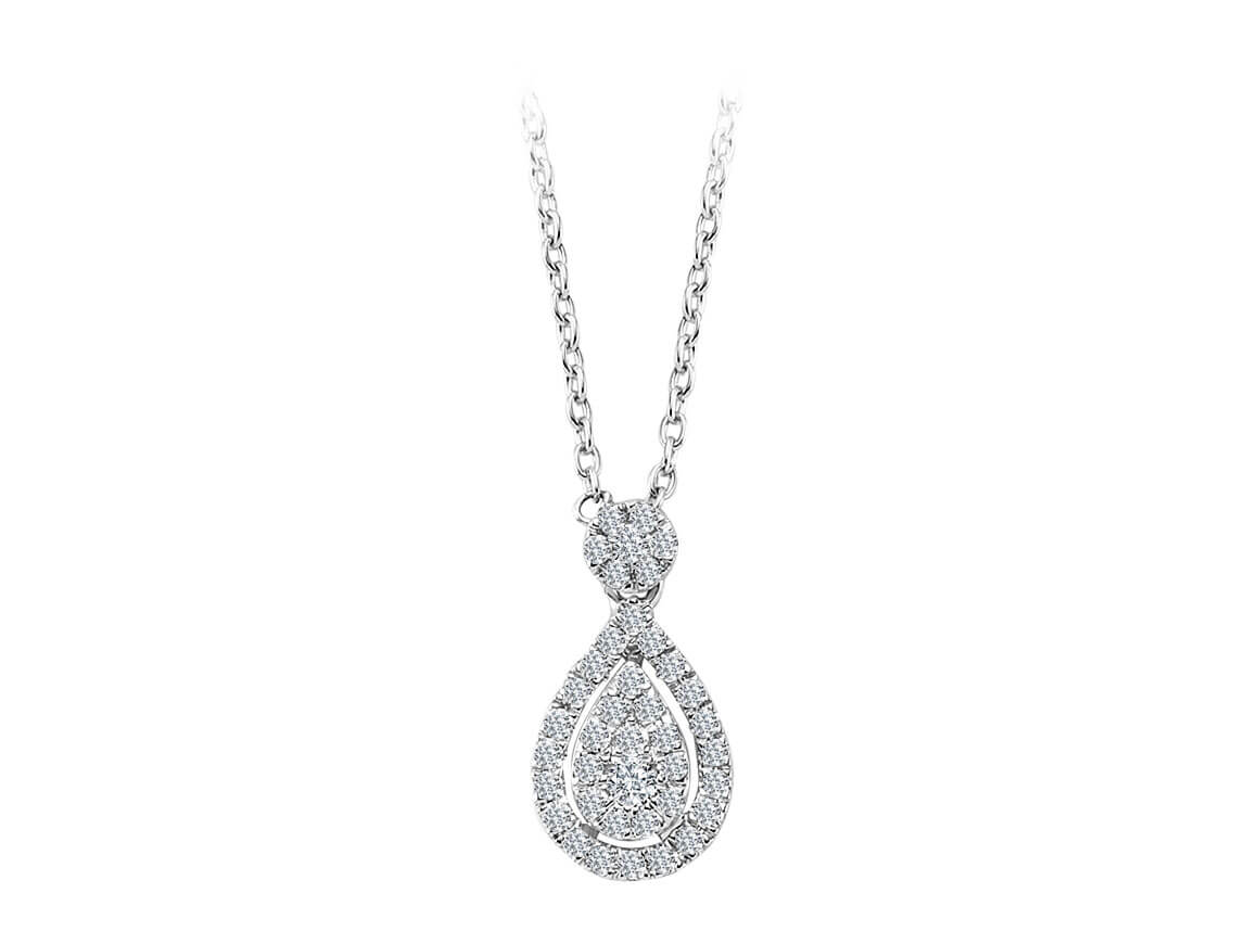 Diamant-Liebes-Tropfen-Halskette - handgefertigter Diamantschmuck aus Feingold | Sirius Diamant