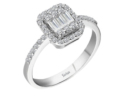 E Color 0.44 Carat Baguette Diamond Ring