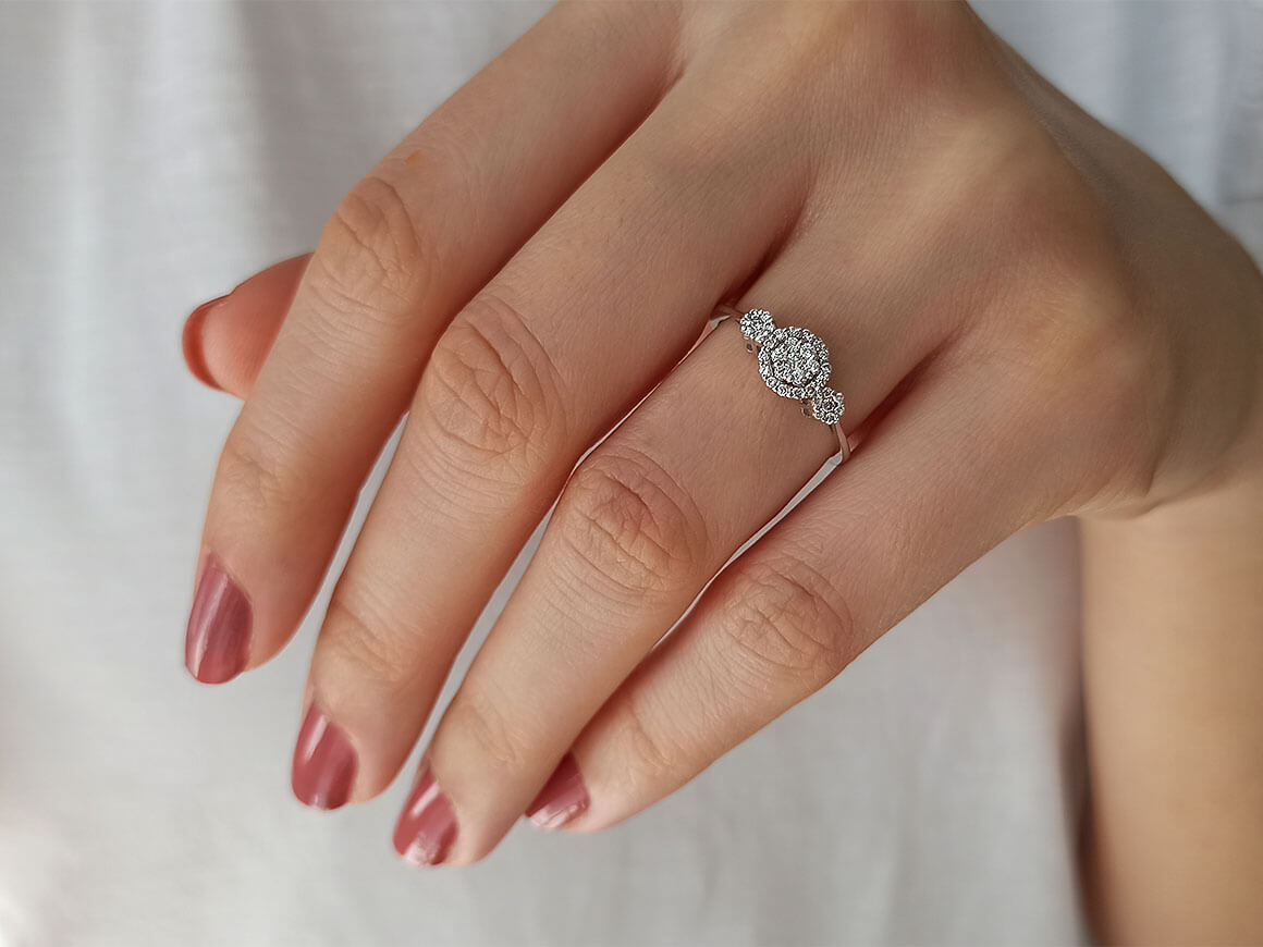 0,24 Carat Diamant Tria Ring