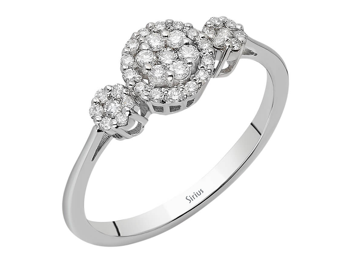 0,24 Carat Diamant Tria Ring – handgefertigter Diamantschmuck aus Feingold | Sirius Diamant