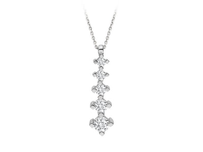 Diamond five stone necklace