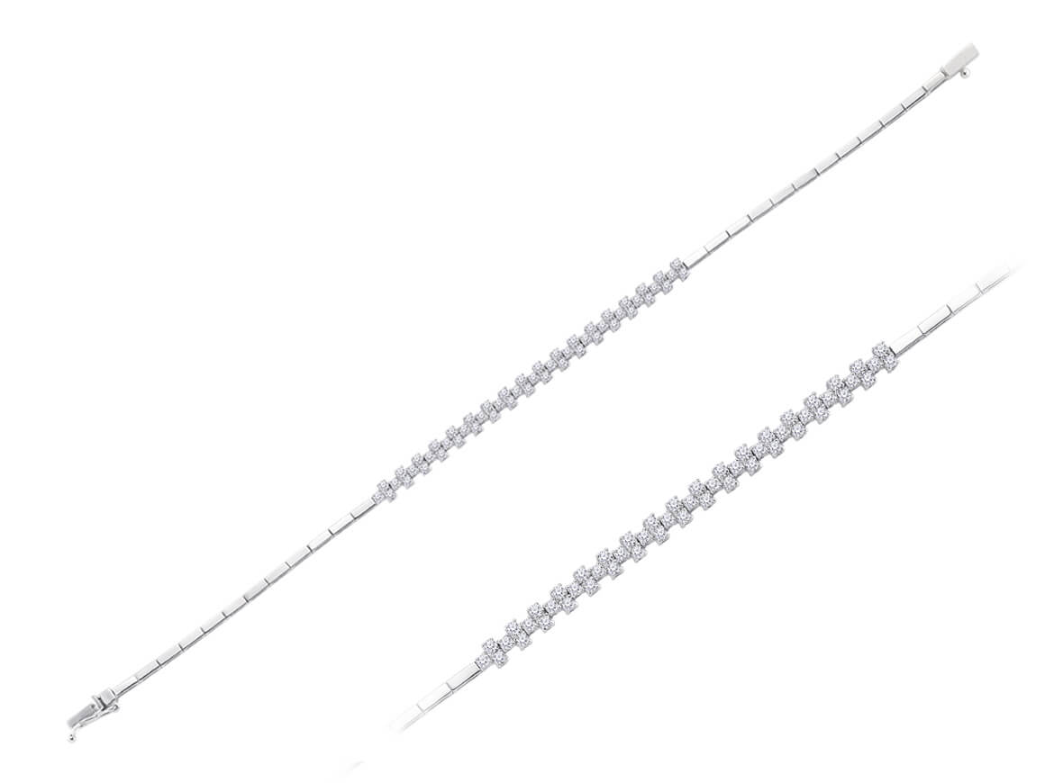 0,95 Karat Diamant Tennis Armband in 14 K Weißgold - handgefertigter Diamantschmuck aus Feingold | Sirius Diamant